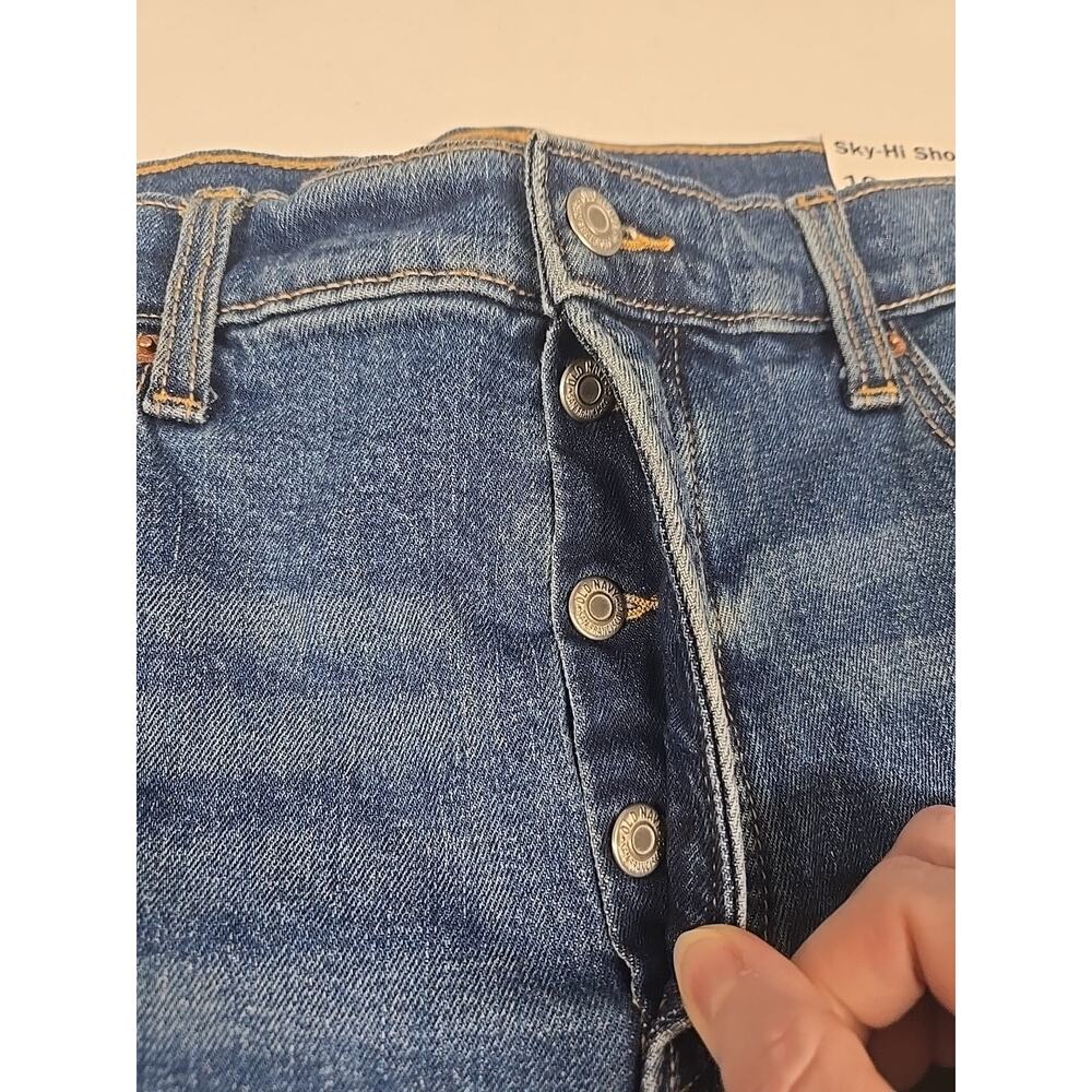 Old Navy Womens Blue Jean Sky Hi Shorts High Waisted Cut Off Size 16 New - Picture 6 of 11